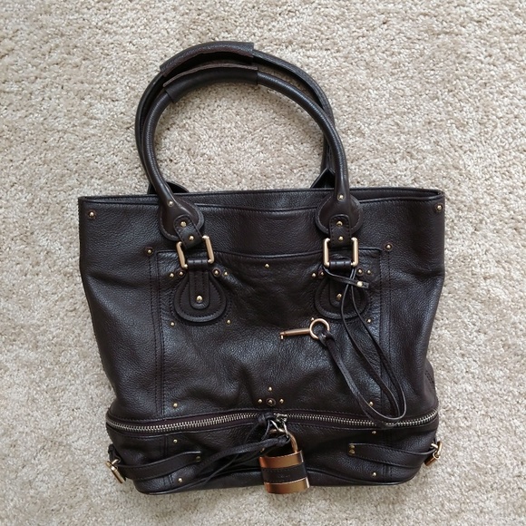 Chloe Handbags - Brown Leather Chloe Handbag with Padlock Purse
